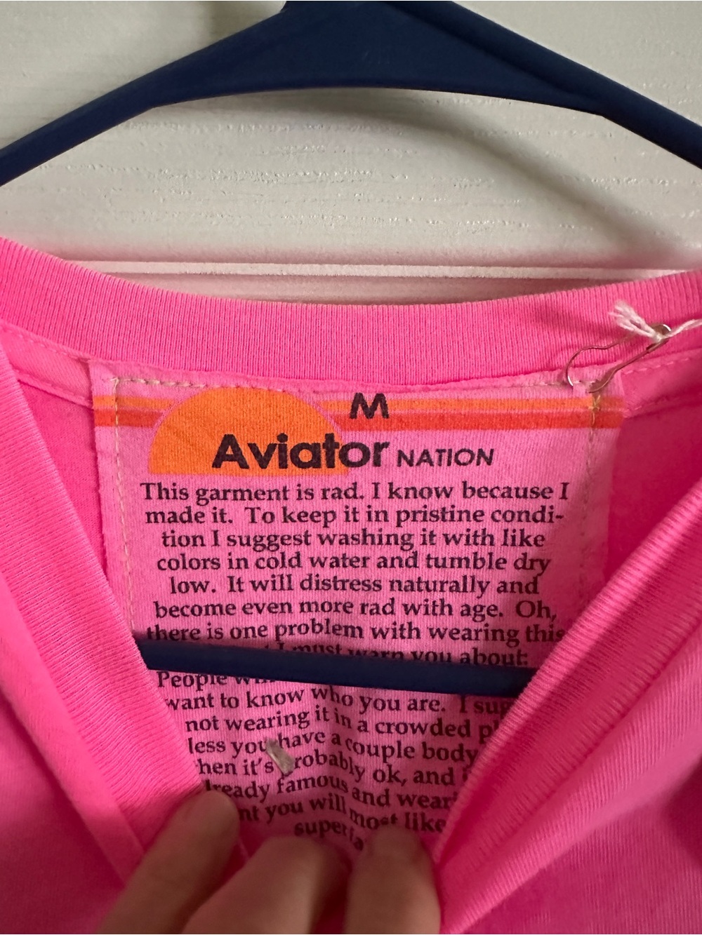 NWT Aviator Nation Pink Logo Tee - size Medium - Picture 2 of 2